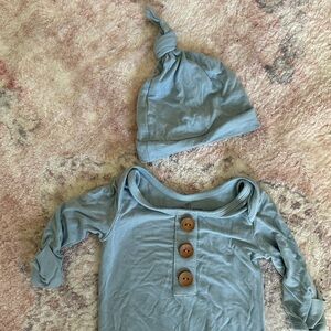 Caden Lane Newborn Knot Dress with Hat